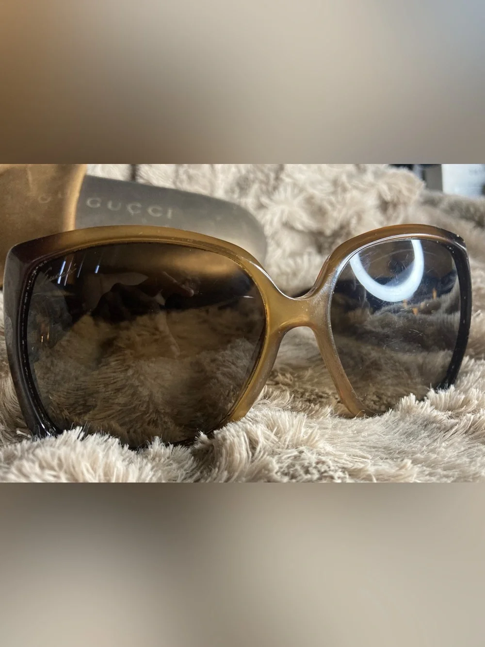 **RARE** Gucci Brown Tortoiseshell Gradient Women's Oversized Sunglasses